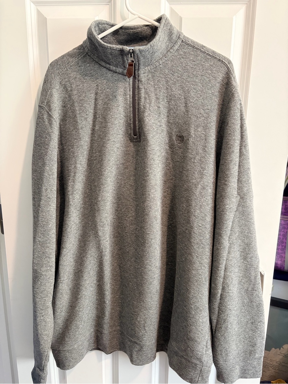 Chaps Men's Gray Half-Zip Pullover Sweater